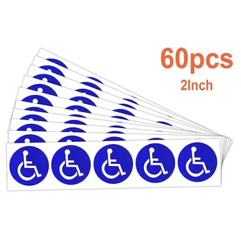 Invalīdu Ratiņkrēsliem Simbolu Uzlīmes | Invalīdu Piekļuves Uzlīmi, Paraksta 2 collu Apaļā Ērti Uzlīmes Invalīdu Autostāvvieta